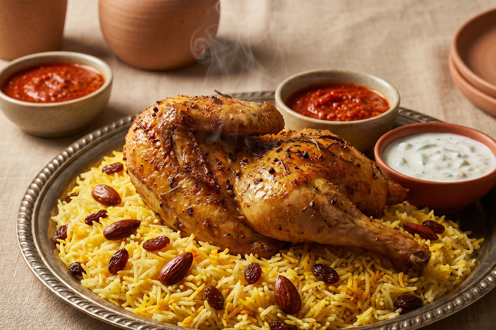 نص فراخ مع أرز